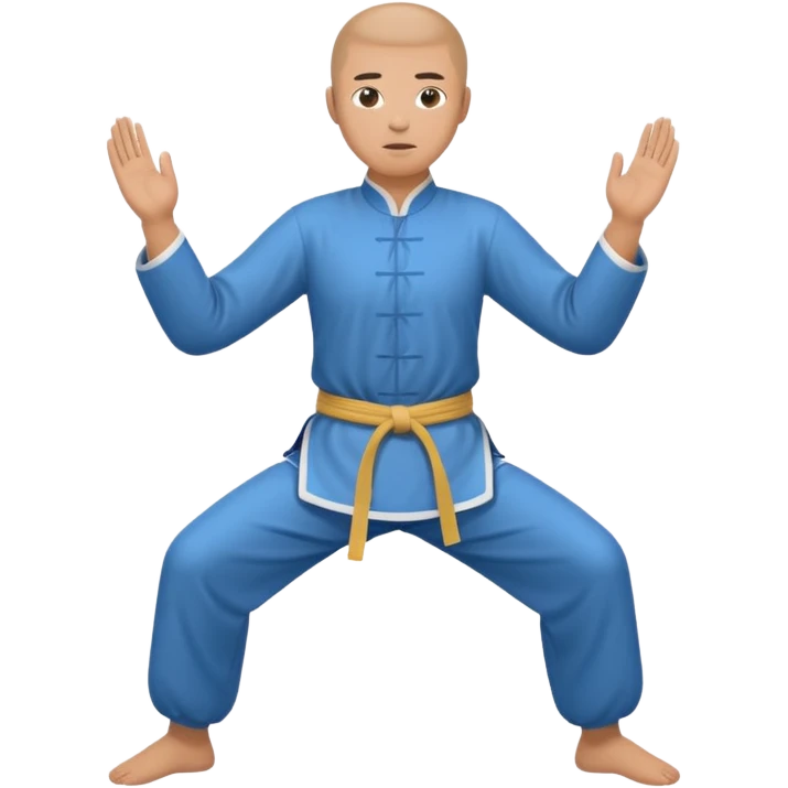 pratiquant de qi gong en position de l'arc, style simple emoji