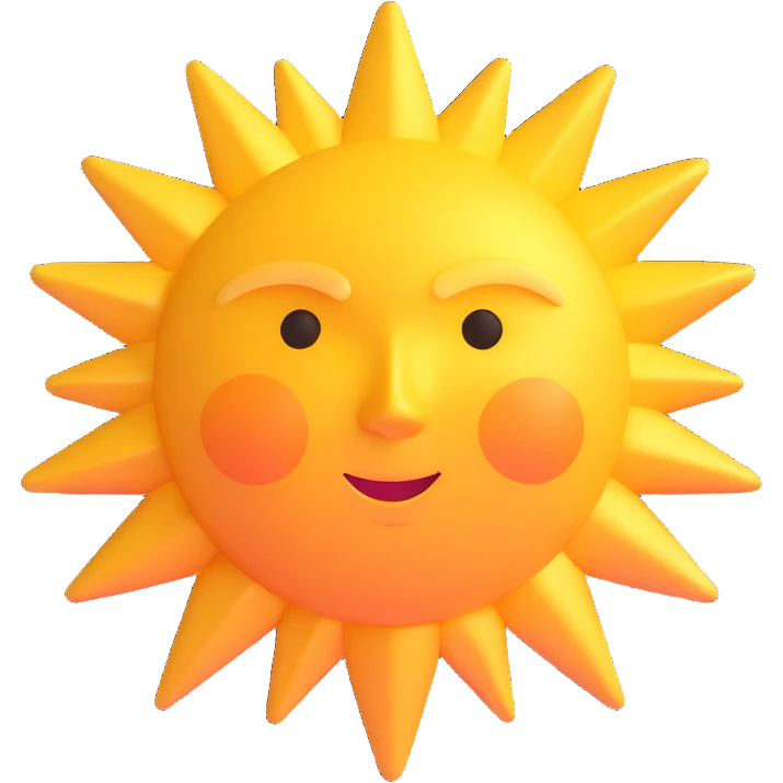 sun as a golden star shape, glowing emoji