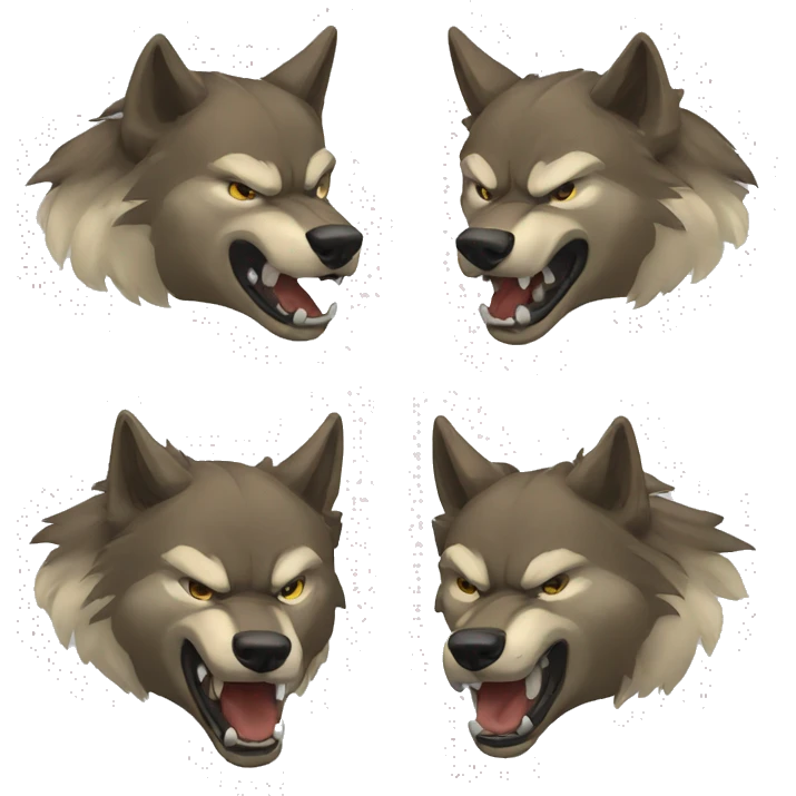 muscular wolves emoji