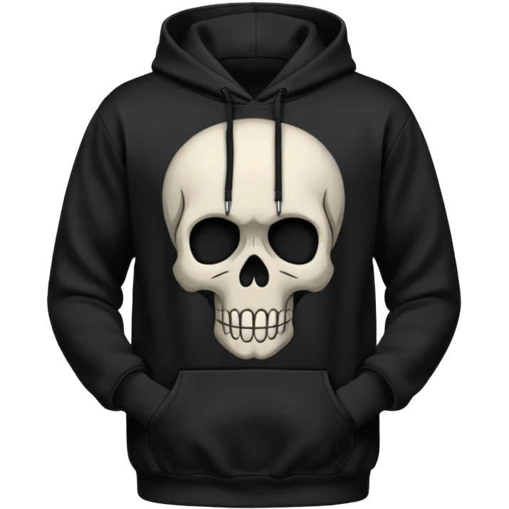 a hoodie with a design of skull  emoji