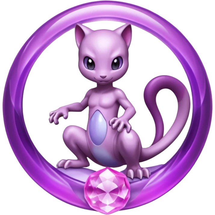 Pokemon legendary purple and pink crystal mewtwo emoji