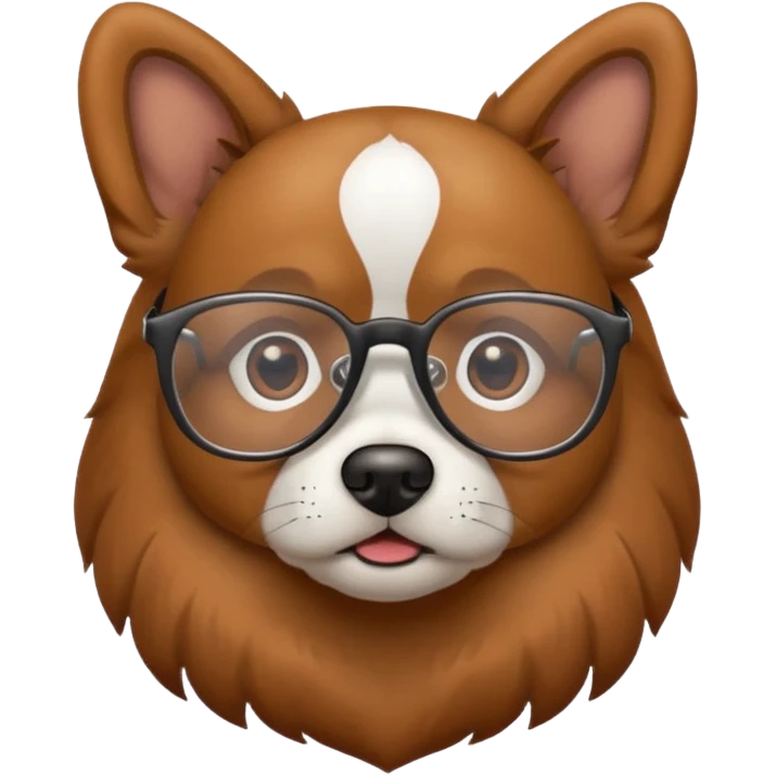 Dog wearing glasses emoji