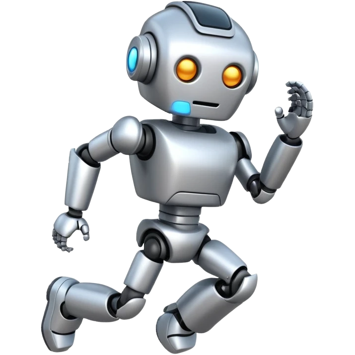 silver robot running emoji