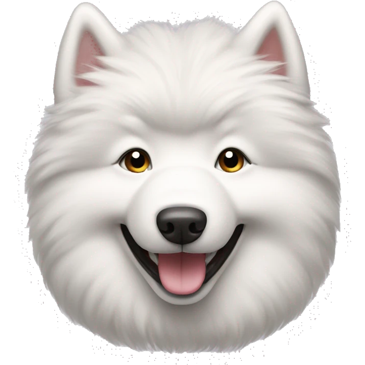 Samoyed Dog with happy face emoji
