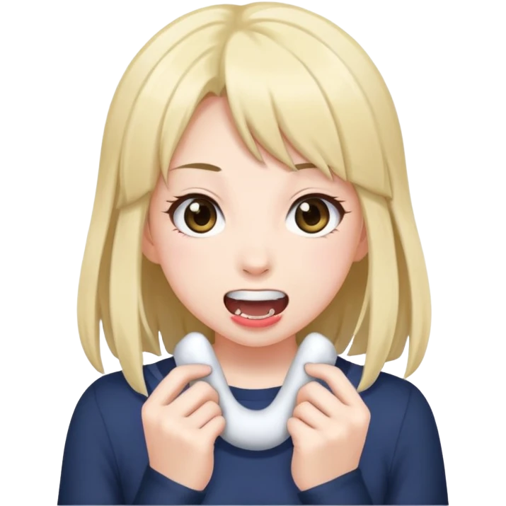 Аниме девочка держит колготки в зубах emoji