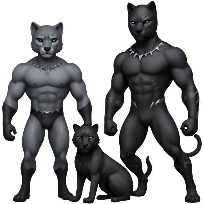 Wolf friend with black panther emoji