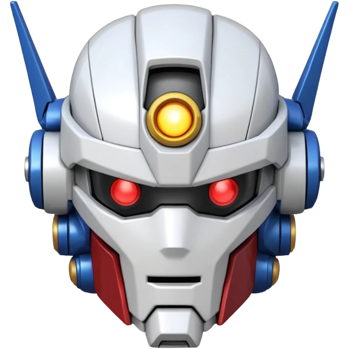 A Gundam RX-0 robot head, dynamic pose emoji