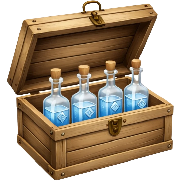 Wooden box with vodka bottles emoji