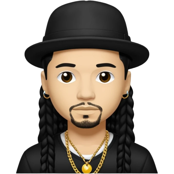Bizzy Bone with black hair emoji
