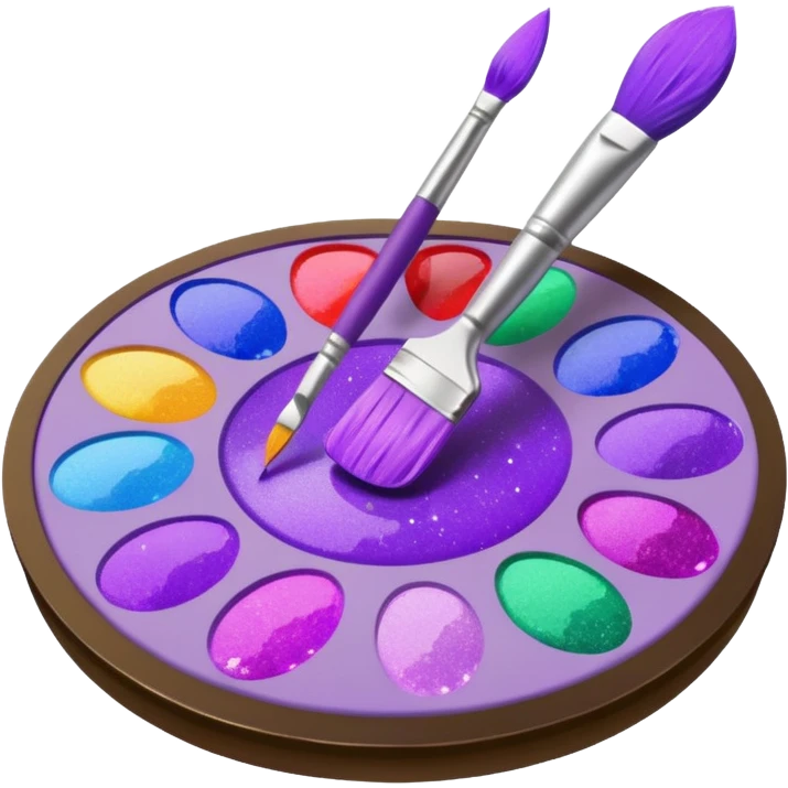glitter purple art pincel pallet emoji