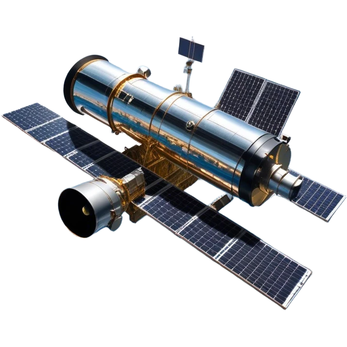  Cinematic Realistic Hubble Space Telescope – A majestic, ultra-detailed rendering of the Hubble Telescope floating above Earth. Its reflective metallic surface and vast solar panels stretch into the darkness, while the lens is pointed outward, capturing the mysteries of the cosmos. emoji