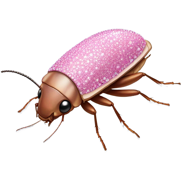 Pink bedazzled cockroach emoji