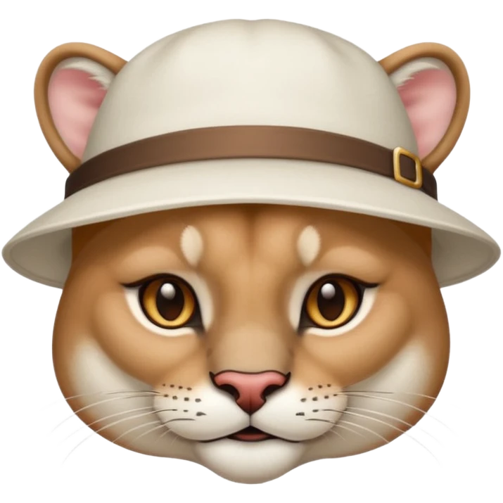 Cougar in white hat emoji