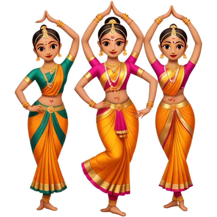 cinematic-realistic-bharatanatyam-dance-emoji,-depicted-as-an-elegant-classical-indian-dance-performance-with-graceful-poses,-intricate-costumes,-and-expressive-hand-gestures,-rendered-with-rich-textures-and-warm-dramatic-lighting emoji