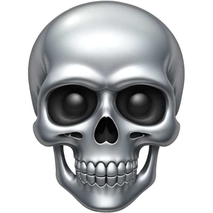 silver chrome scull emoji