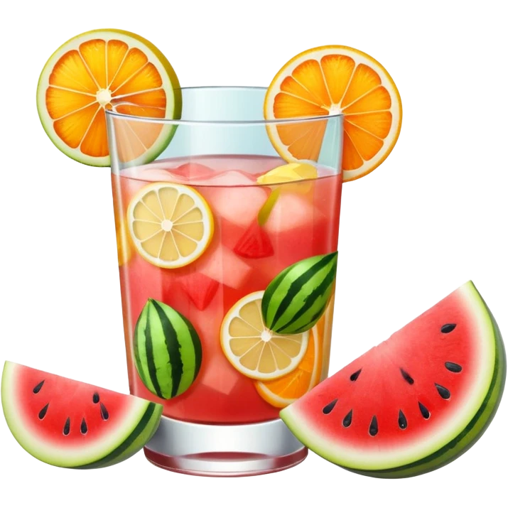 summer cocktail with lemon, watermelon, orange emoji