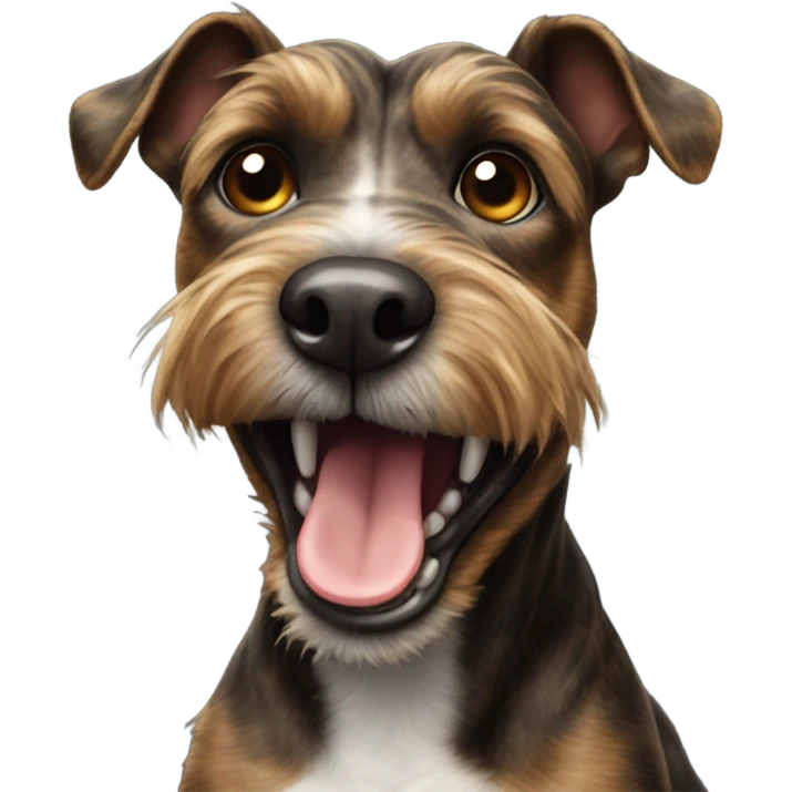 Brindle American terrier smiling emoji