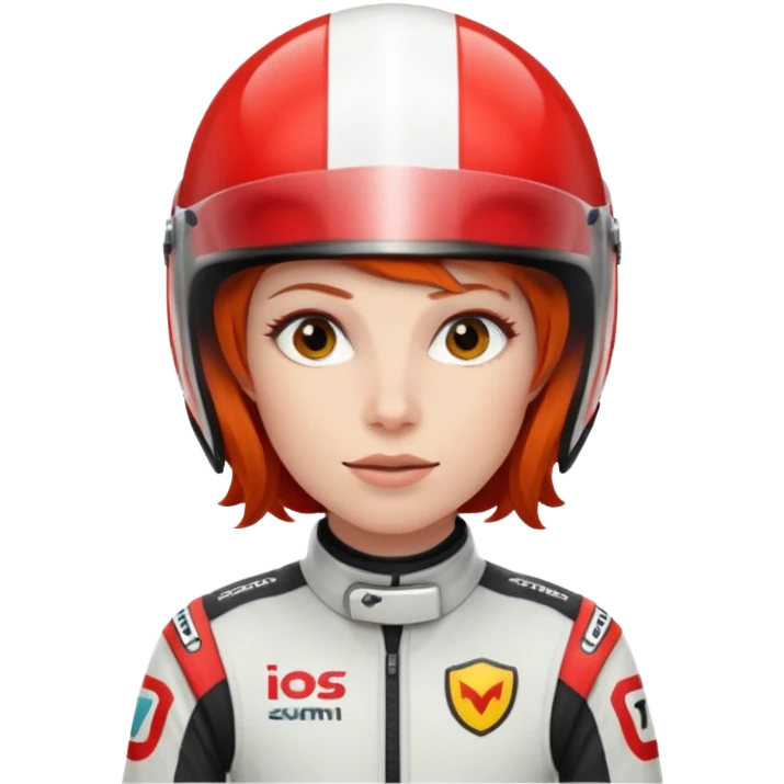 red haired racer emoji