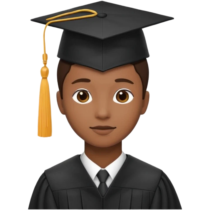 graduation cap on top of a person silhouette emoji