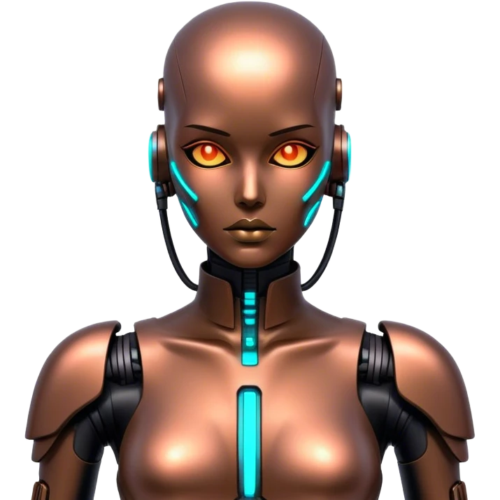 neon cyberpunk style android emoji