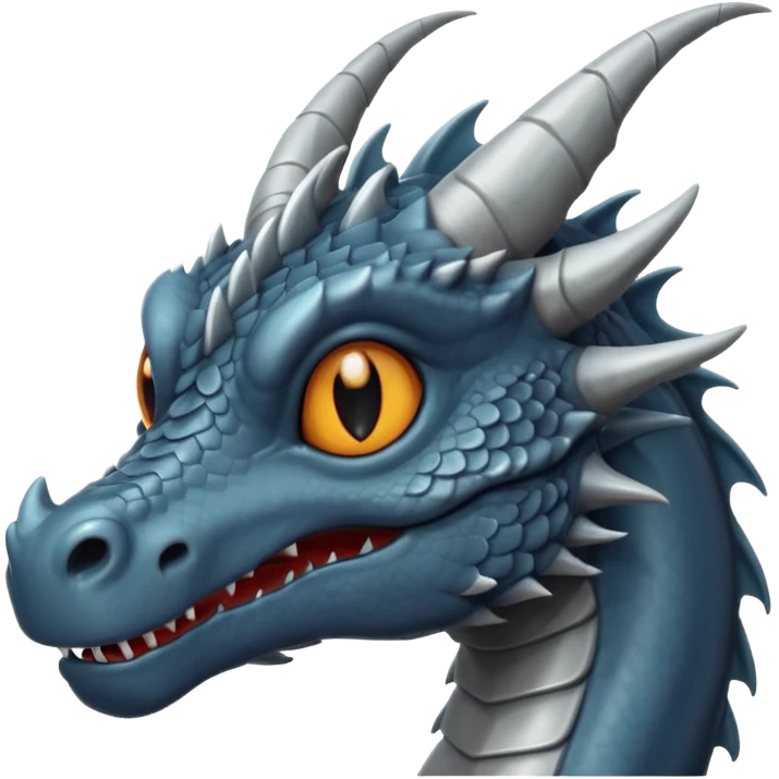 a minimalistic simple dark gray head of a dragon emoji