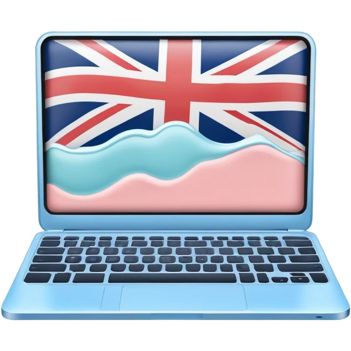 pastel melted laptop on the screen British flag emoji