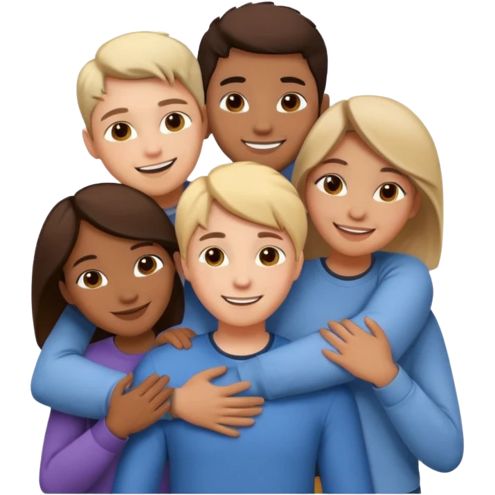 Group of friends hugging emoji