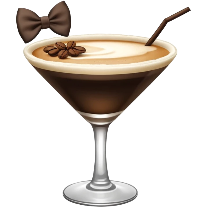 espresso martini with big Black Bow on martini  emoji