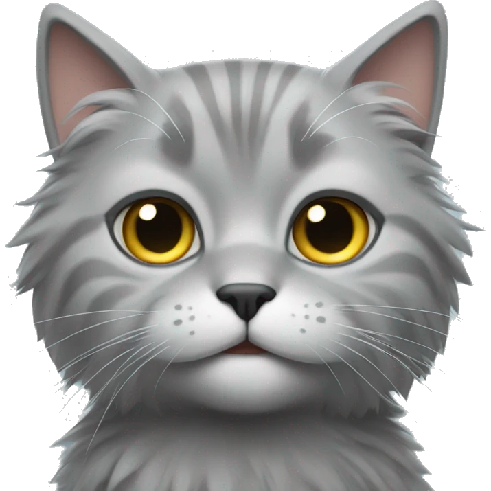 Fluffy gray cat emoji