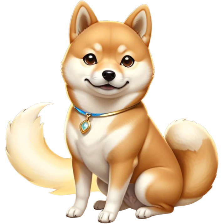 Cinematic Noble Shiba Inu Portrait Emoji, Poised and regal, with a compact, agile build and a well-groomed with a creamy underbelly, deep-set soulful brown eyes, Simplified yet sharp and sophisticated features, highly detailed, glowing with a soft, dignified glow, high shine, intelligent and spirited, stylized with an air of elegance, focused and attentive, soft glowing outline, capturing the essence of a watchful and confident companion, so majestic it feels as though it could prance out of the screen with effortless authority! emoji