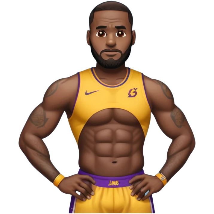 LeBron James with a big butt emoji
