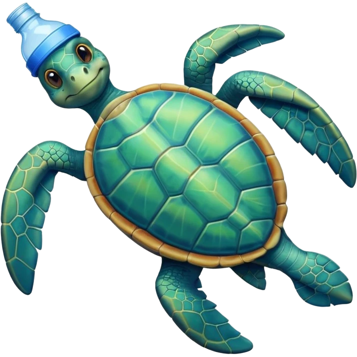 turtle with plastic bottle emoji
