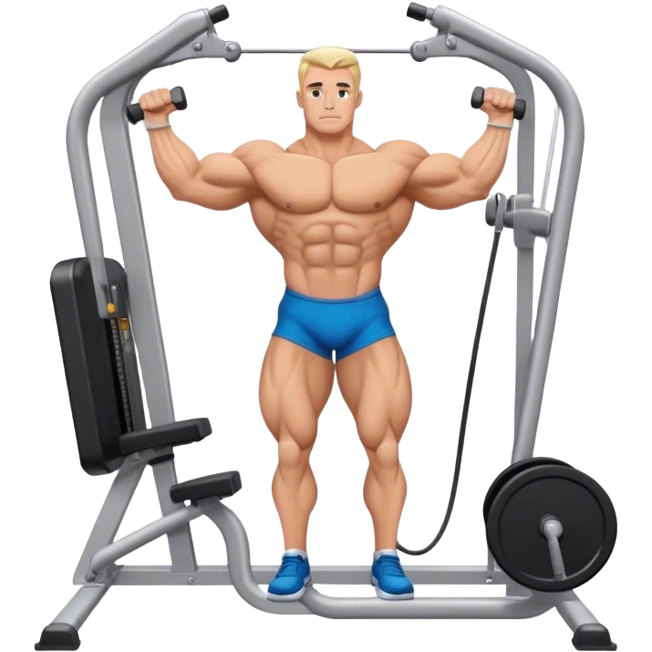 standing bodybuilder hip abduction cable machine exercise emoji