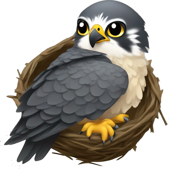 peregrine falcons in nest emoji