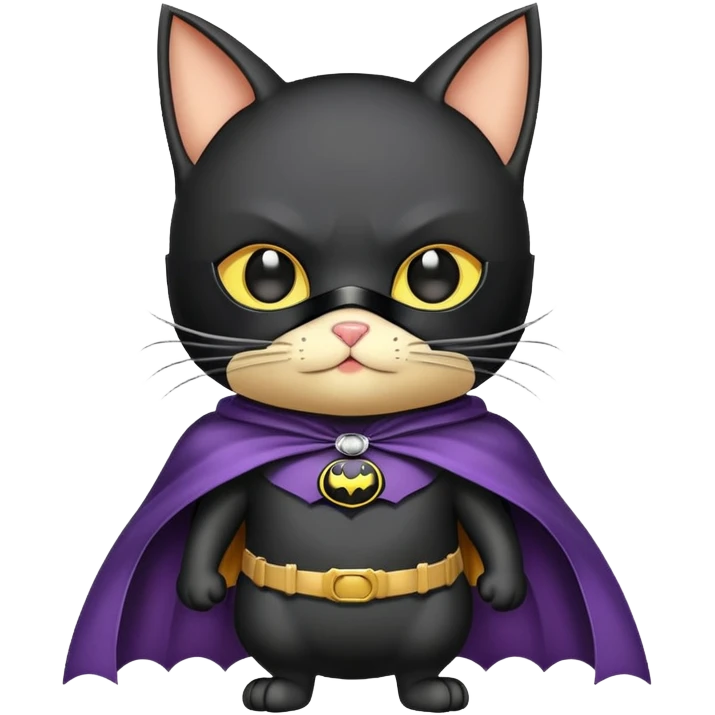 bat man cat with cape and mask emoji