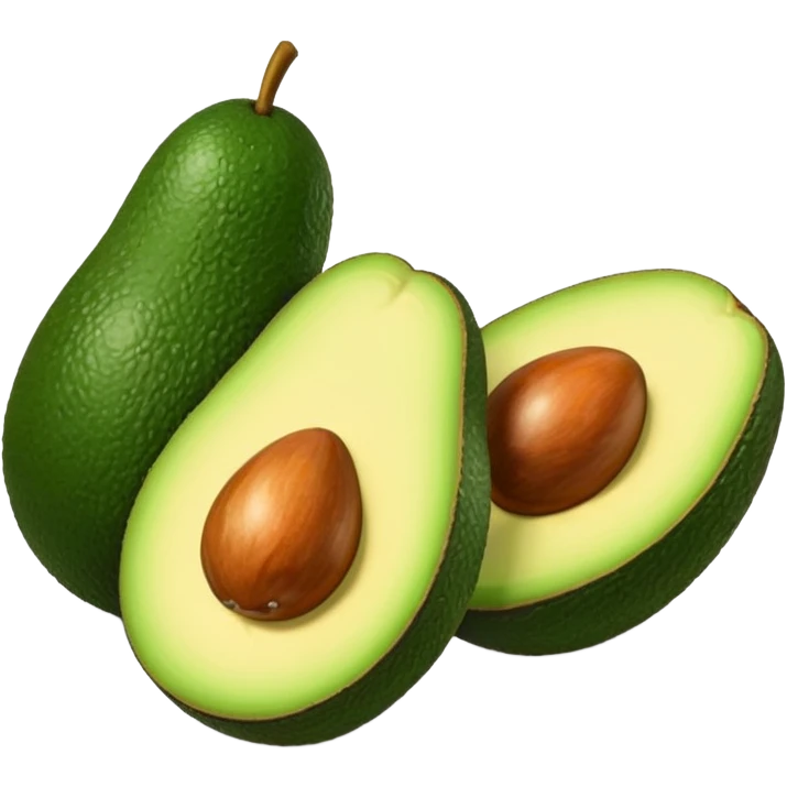 5 avocados NOT sliced emoji