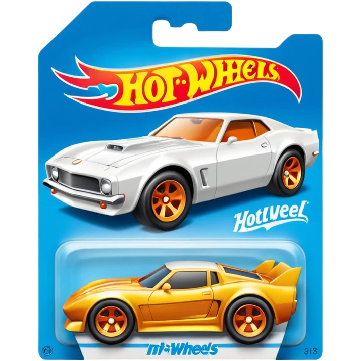 Машинка HotWheels белого цвета в классической упаковке HotWheels. emoji