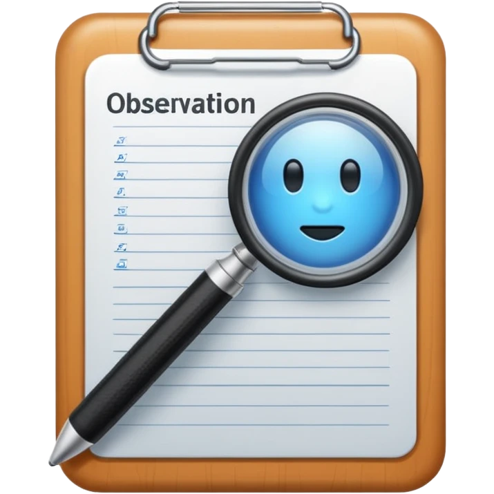 observation log. Transparent background emoji