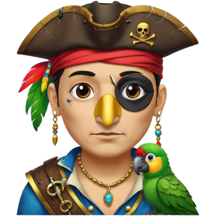 pirate and parrot emoji