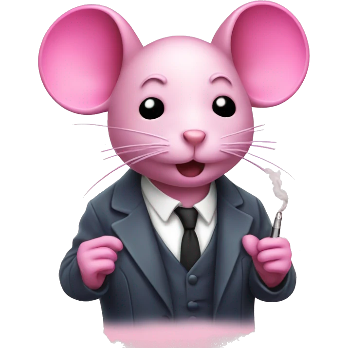 A pink mouse vaping emoji