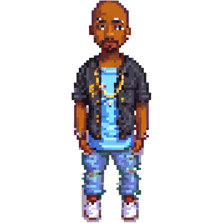 2Pac в полный рост, no background emoji