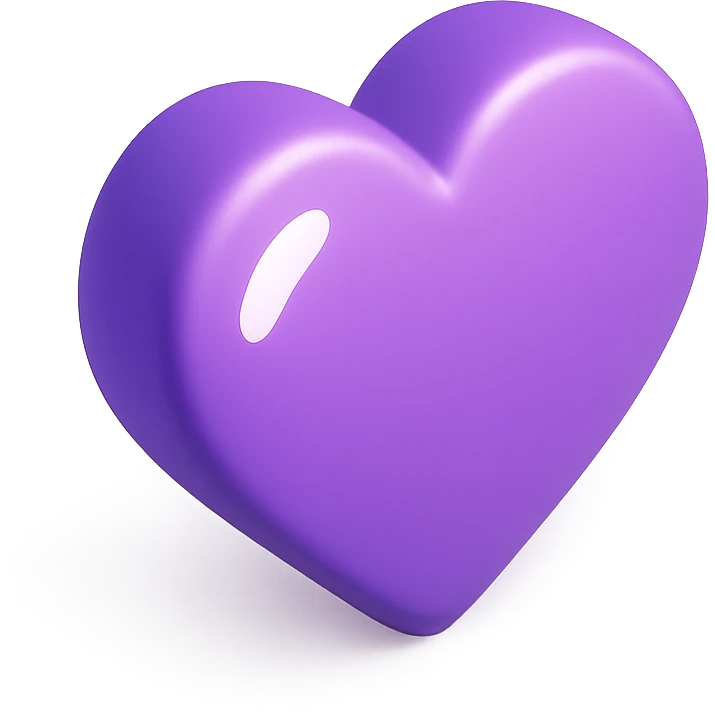 purple heart, shiny, no text emoji