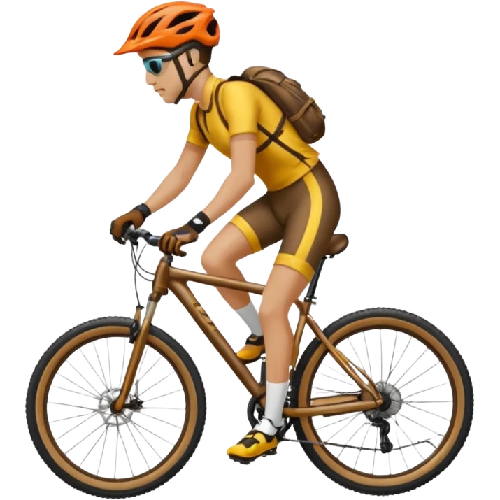 Bicicleta Mtb, ciclista montado, montaña emoji