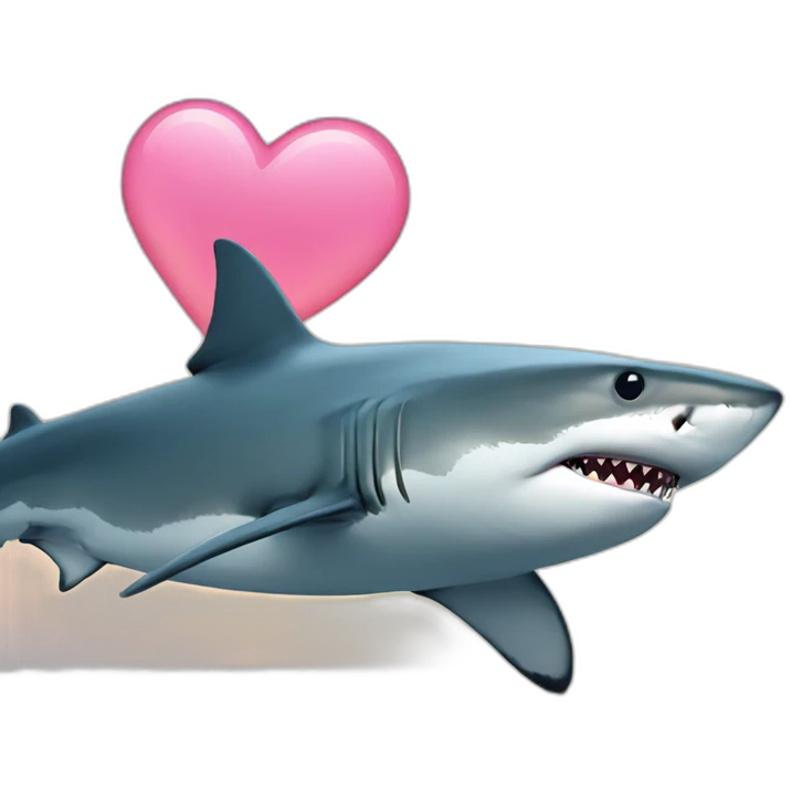 Shark with a heart emoji