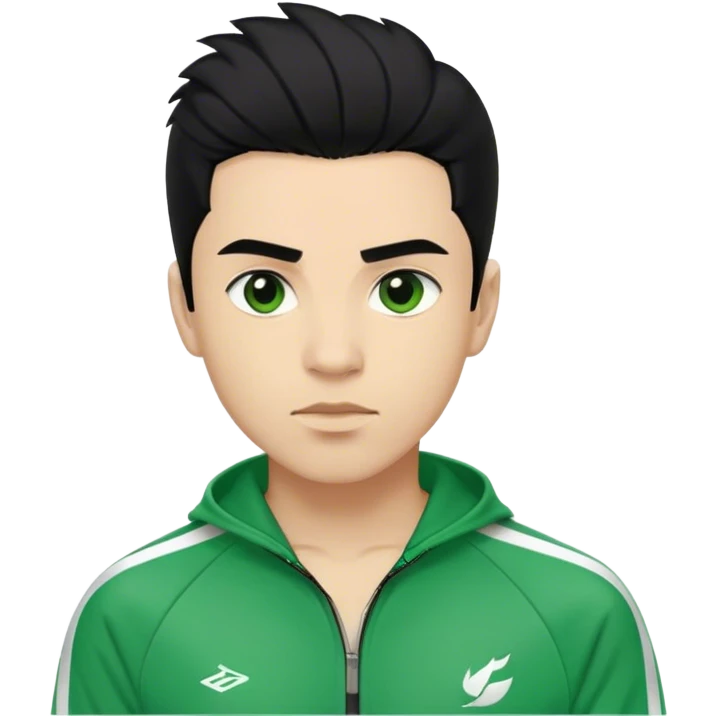 Cho Sang-woo Age: Late 30s
Appearance: A well-groomed man with neatly combed black hair, sharp facial features, and a more composed demeanor.
Outfit: Green player tracksuit emoji