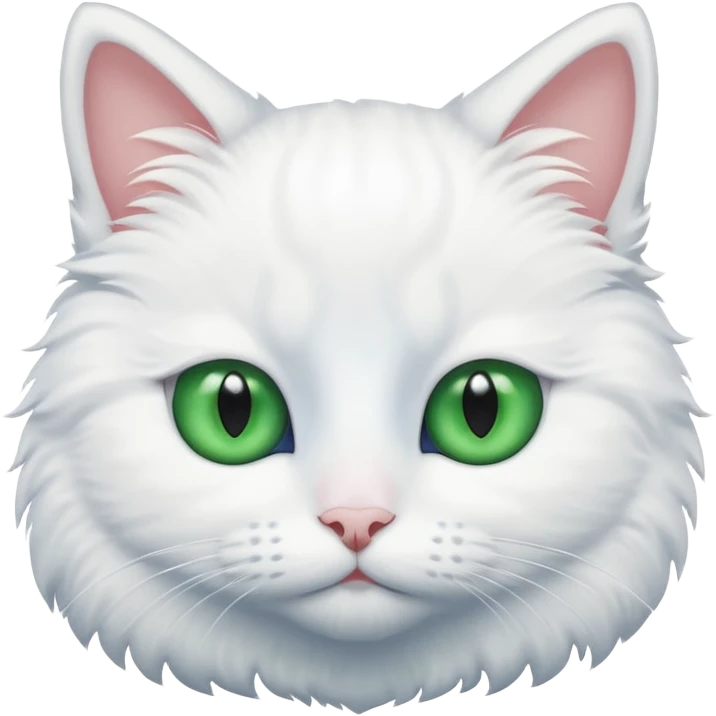 Gato branco um olho verde e um olho azul emoji
