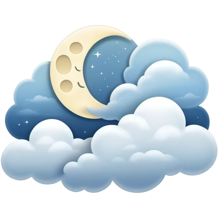Moonlight with clouds emoji