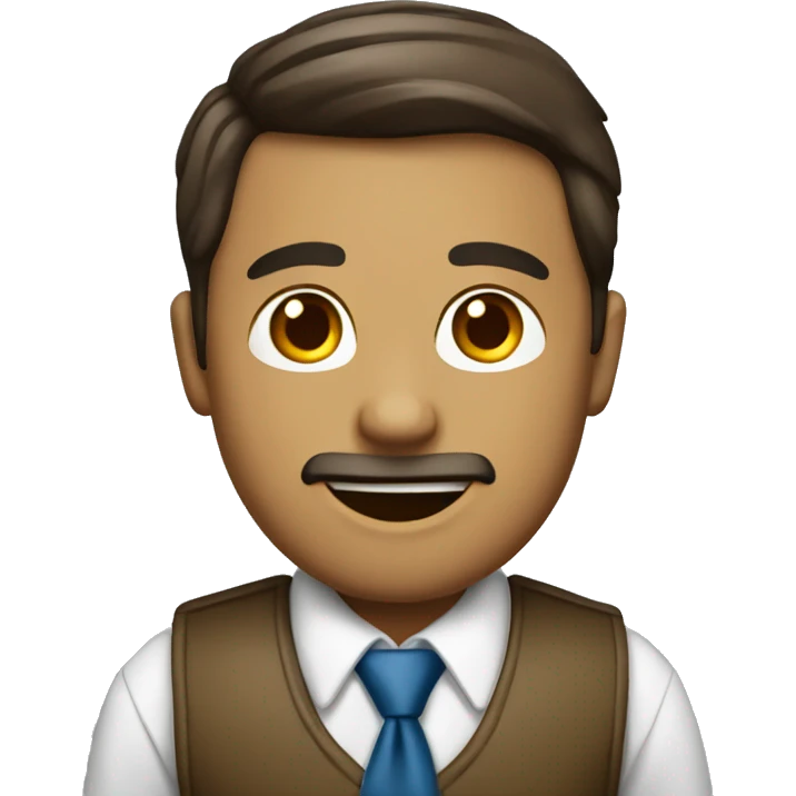 chico con chaleco emergencia y corbata emoji