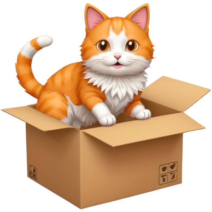 cat jumping inside into a box emoji