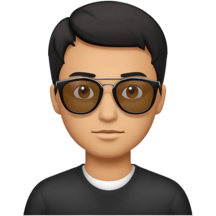 A men with sunglasses and a short black hair emoji